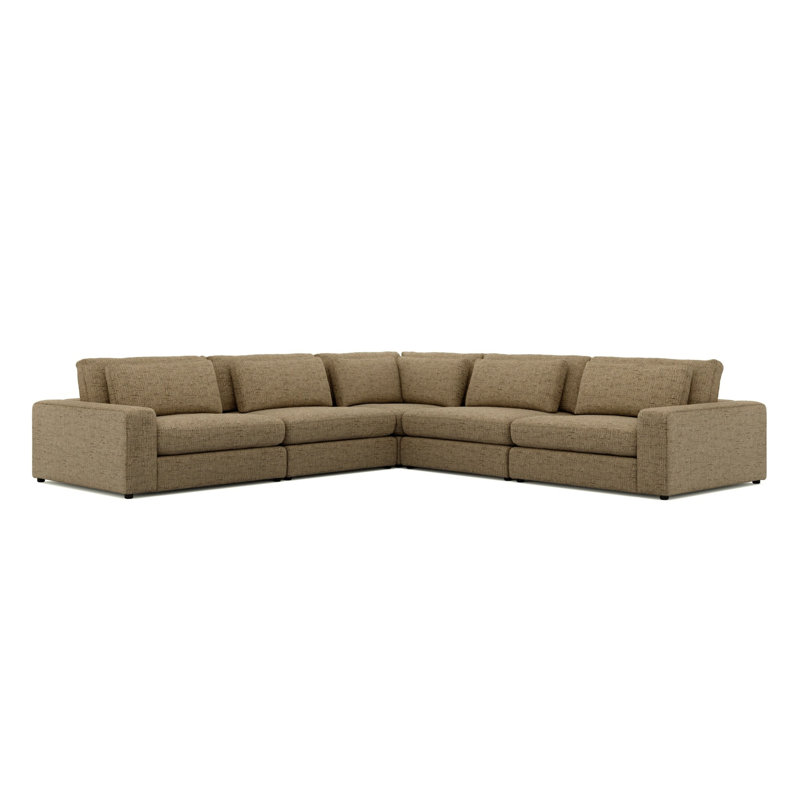 Aileen Upholstered L-Shaped Corner Sectional with Ottoman, 31.5" H x 132" W x 132" D, Symmetrical