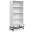 Banting 30"W Solid Wood 4 Shelf Industrial Bookcase with 2 Drawers, Adjustable Shelves, and Metal Base-612032233
