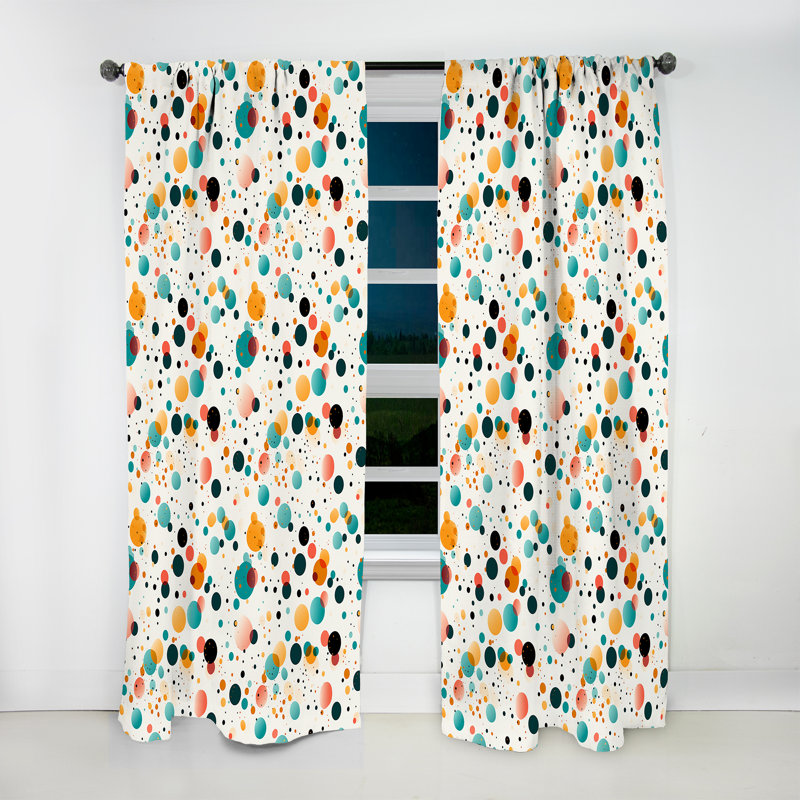 Motif à pois multicolore vibrant IV - rideau abstrait - rideau obscurcissant - 1 panneau, L 52 po x L 95 po