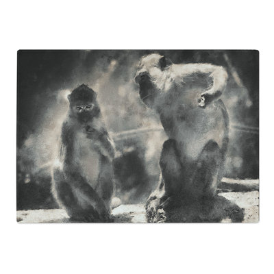 Mountain Monkeys Painting Chopping Board