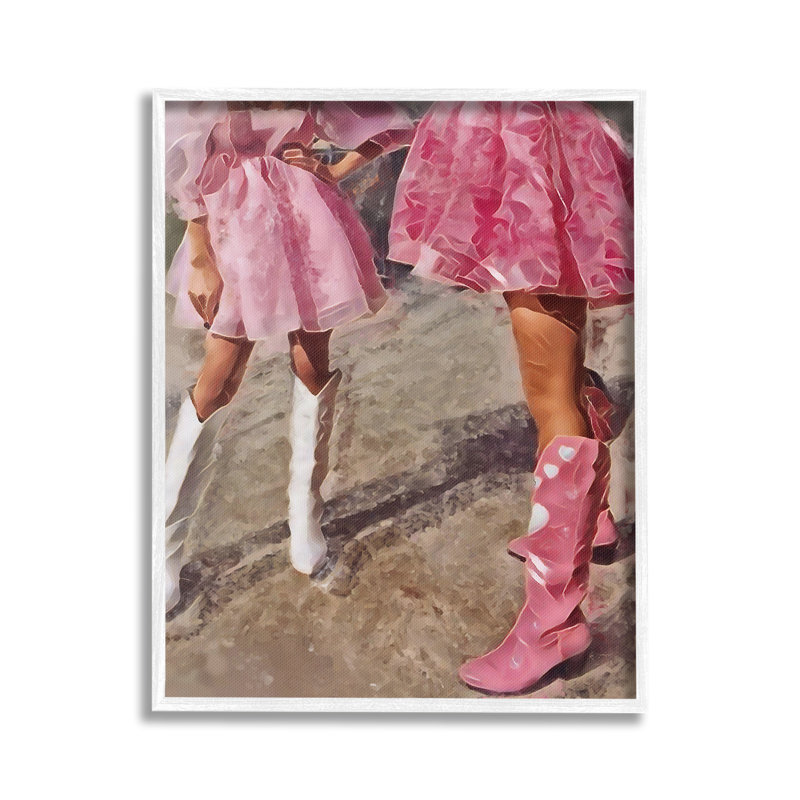 Tendance, roses, filles, giclée, art par JesseKeith, Giclée encadrée blanc bord de mer, H 20 po x l 16 po