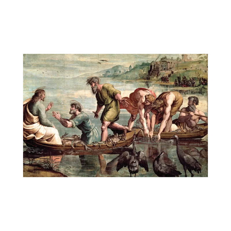 The Miraculous Draught Of Fishes by Raphael - Wrapped Canvas Painting, 20.32 cm H x 30.48 cm W
