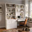 Bureau d'ordinateur Pierce H 86,6 po x l 77,2 po avec rehausse de bibliothèque, tablettes ouvertes, tiroirs de rangement (échelle non incluse)-132711903