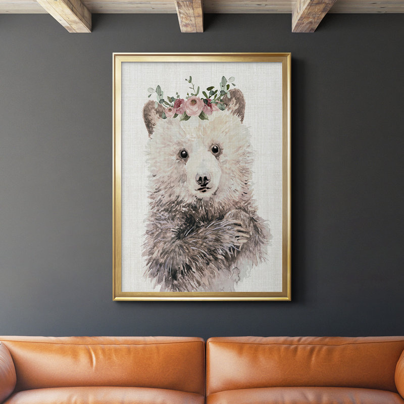 " Dressy Cub ", 30.5" H x 22.5" W x 1" D, Gold