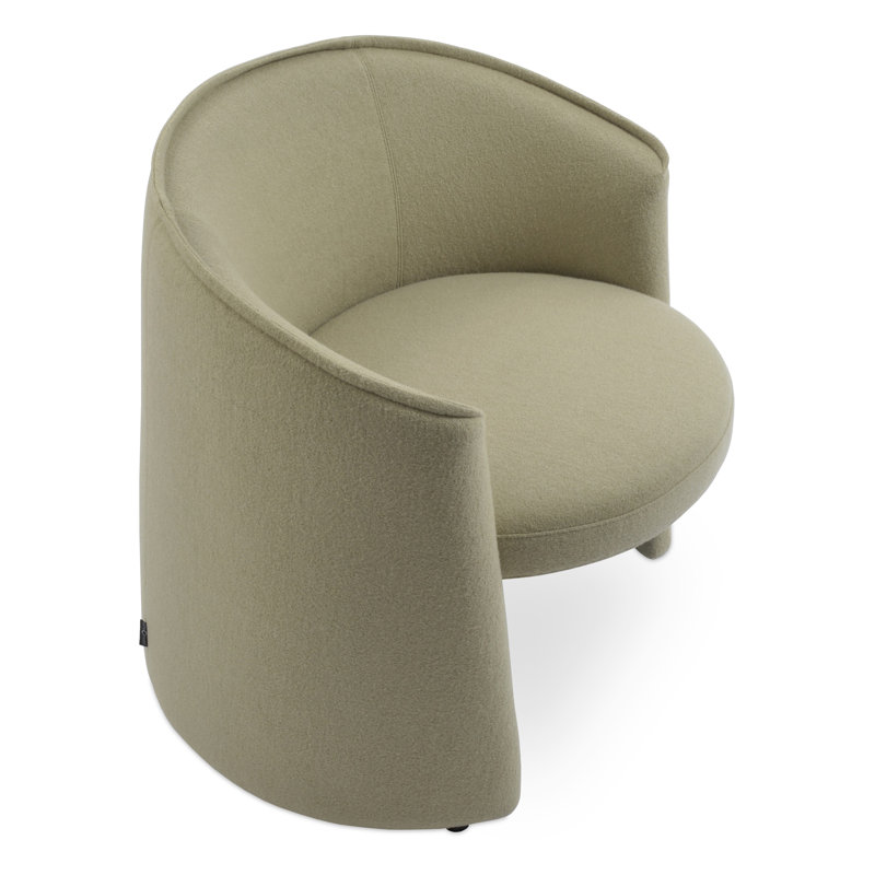 Fauteuil demi-tonneau en polyester 26 po Miami, Gris clair