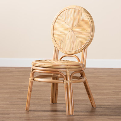 Bridon King Louis Back Rattan Side Chair in Natural Brown
