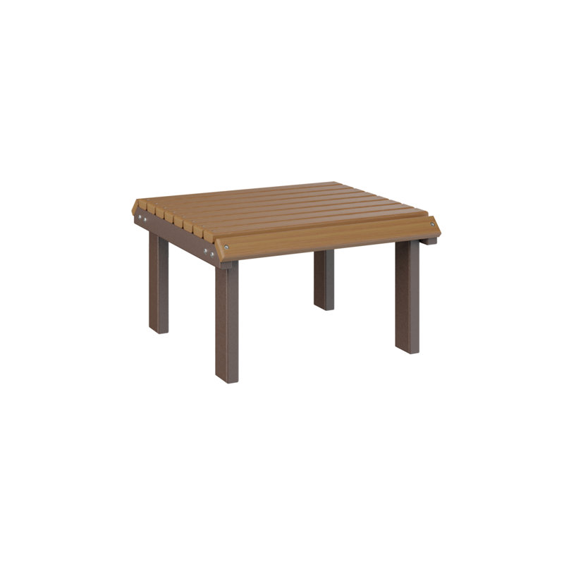 Outdoor Ottoman, Natural Teak Top/Chocolate Brown Base