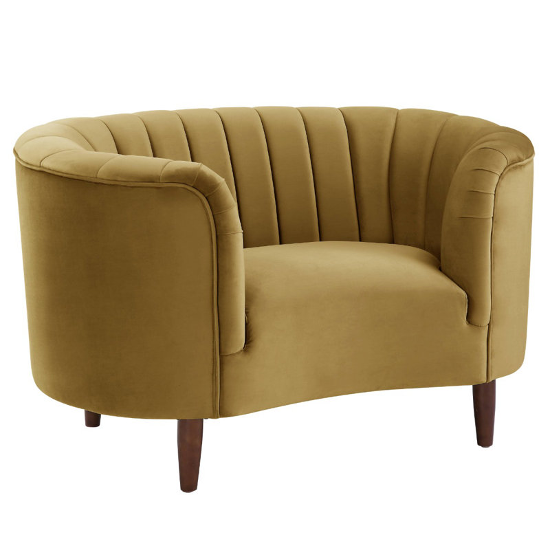 Chaise en velours jaune olive, Olive Yellow