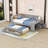 Full Wood Daybed with Twin Trundle, LED Light, 2 Drawers and Charging Station-650210234