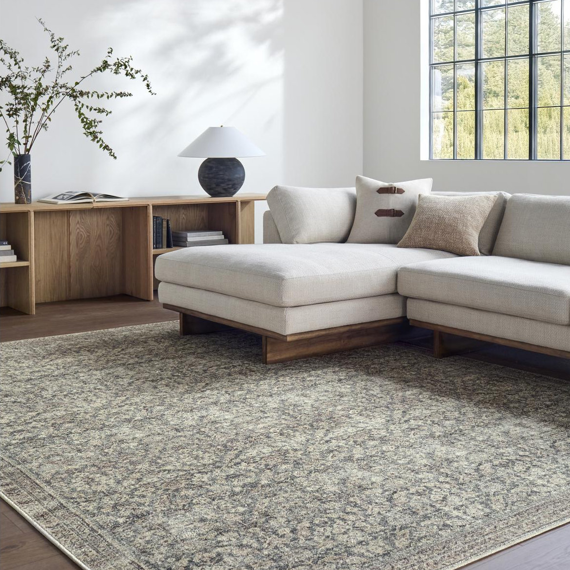 Galey Alix x Livabliss Collins Avenue Abstract Rug, Ivory, Rectangle 9'1" x 12'