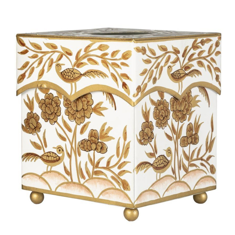 Ivory & Gold Pheasant Tissue Holder