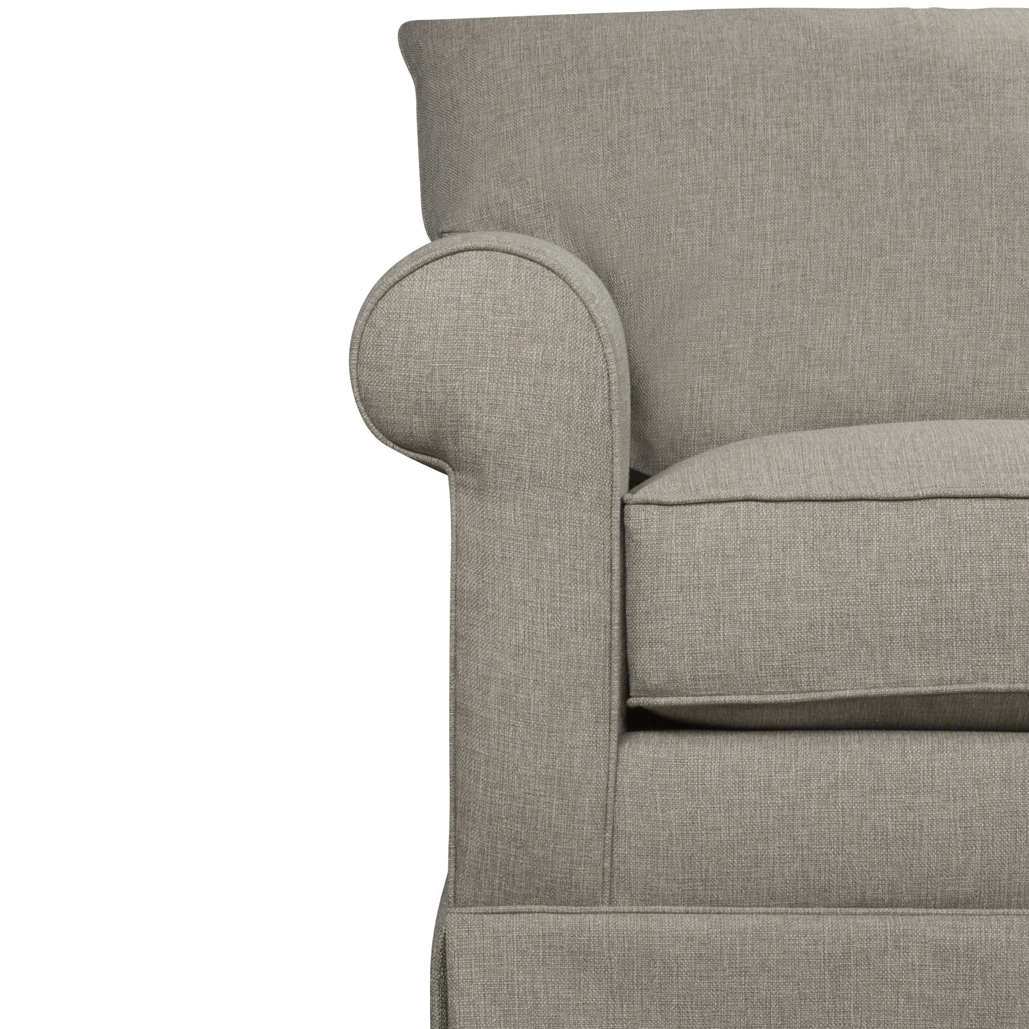 Friedman Upholstered L-Sectional, Drusky Linen Sustain® Basketweave