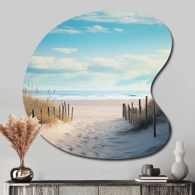 Rosenberry - Unique Shape Coastal Beach Sand, impression murale de sculpture en métal asymétrique, H 33 po x l 33 po