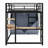 Loft Metal Bed With Desk,Shelves,Power Outlet,LED Light And Wardrobe-1508671013-1508671012