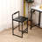 Black Bar Stool With Backrest Set Of 2 Counter Height PU Leather Upholstered Bar Chairs With Footrest