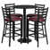 Aniket 30'' Round Laminate Table Set with Round Base and 4 Ladder Back Metal Barstools