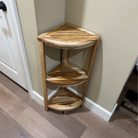 EcoDecors Snazzy Teak Shelf Corner Shower Caddy Organizer EarthyTeak™ &  Reviews