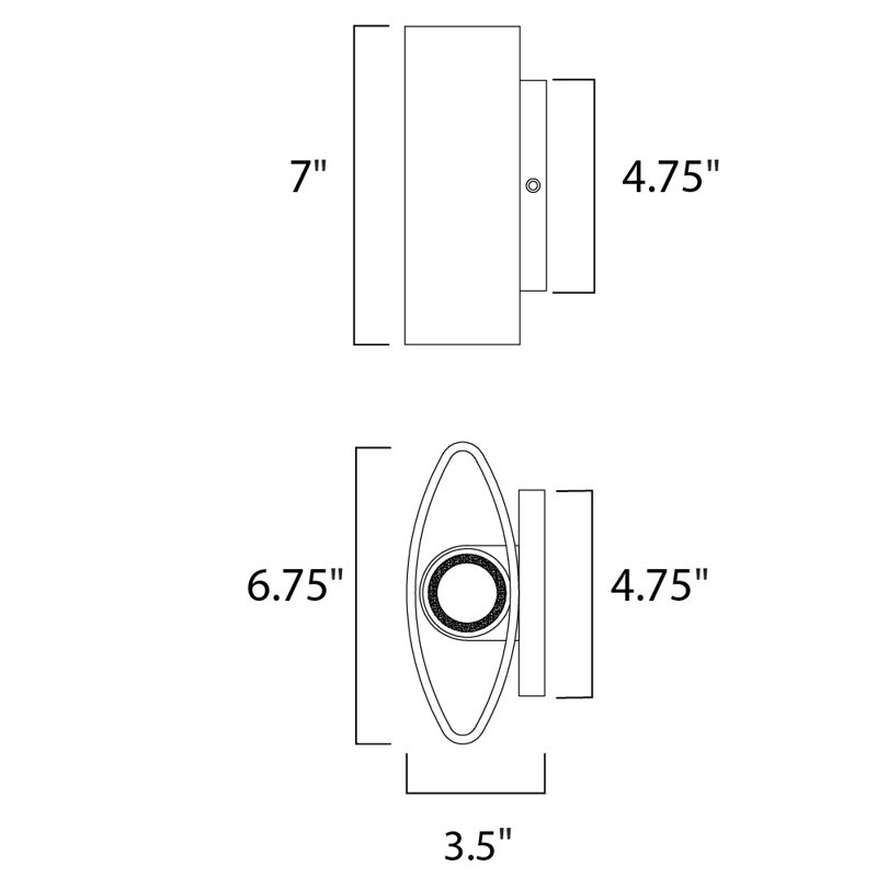 Caerwen LED Wall Light, Brushed Aluminum