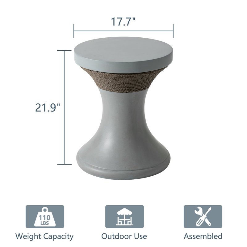 Table d'appoint en pierre Arsula, Gris foncé