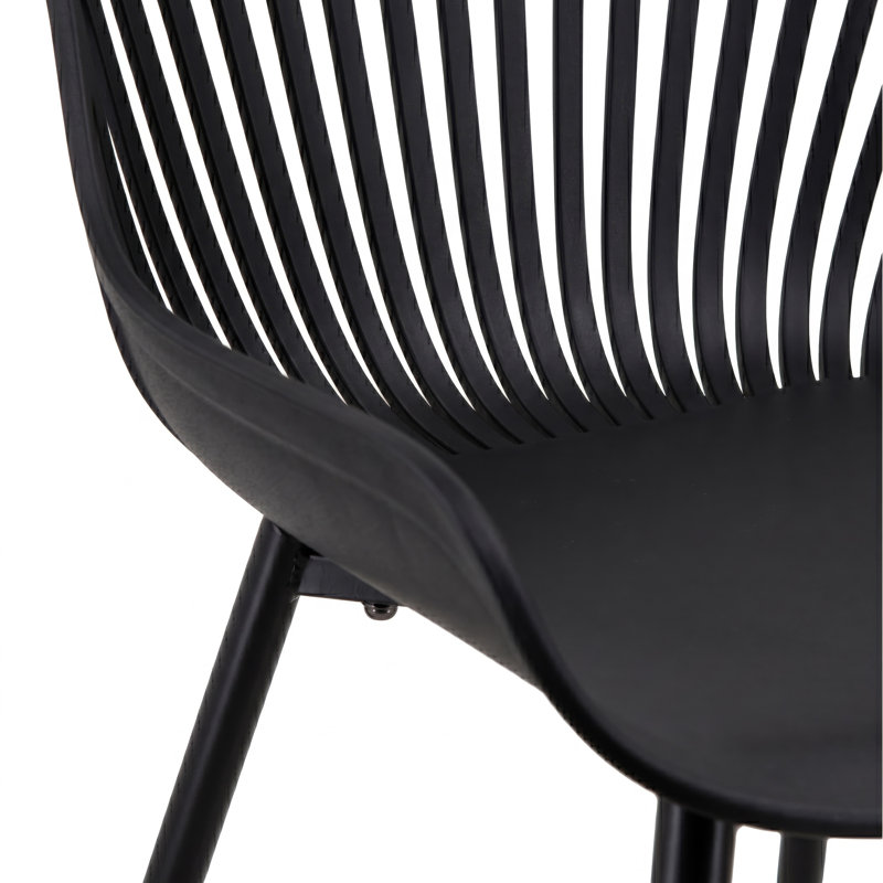 Chaise d'extérieur Adairsville noire, Noir