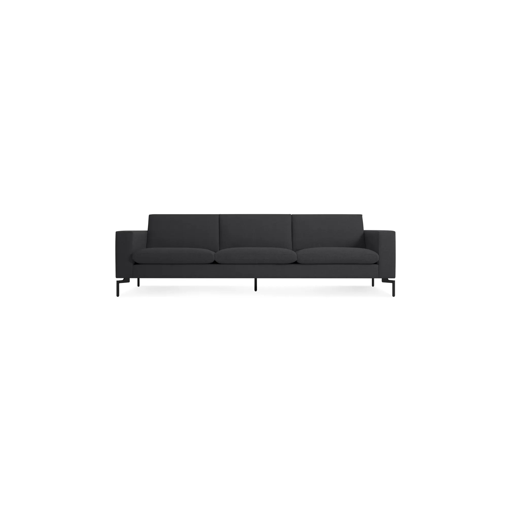 New Standard Upholstered Sofa, Maharam Meld in Panda Polyester Blend, 32" H x 104" W x 35" D, Black