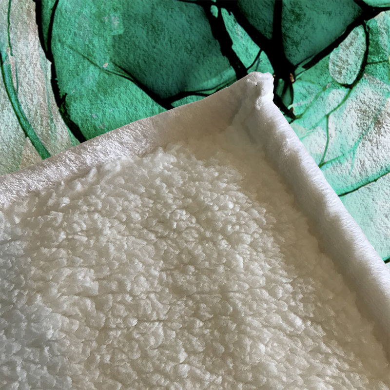 Throw Blanket, 51" W x 60" L, Abstract, Green/White