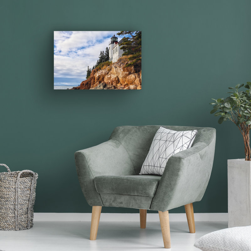 Art mural sur toile tendue - art mural «Bass Harbor Lighthouse» de Mitch Catanzaro pour le salon, la chambre à coucher ou le bureau - 16 x 24