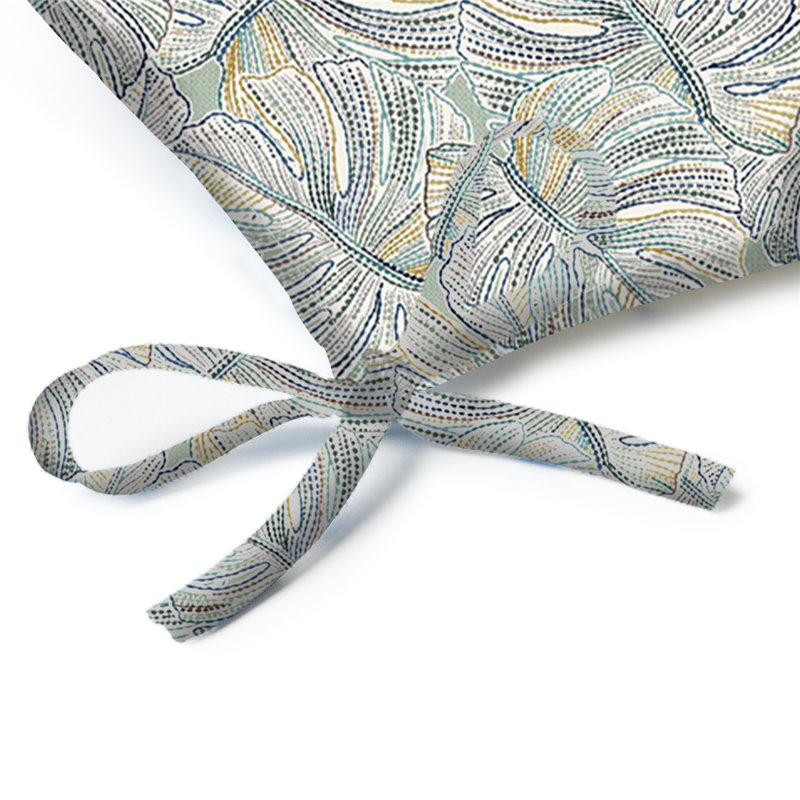 Trapezoid Water-repellent Seat Pad Set of 4, Gray Floral