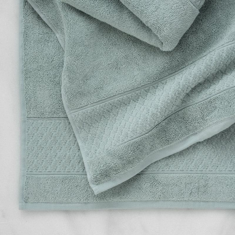 Ensemble de serviettes 100% coton Annaleice, Bleu clair