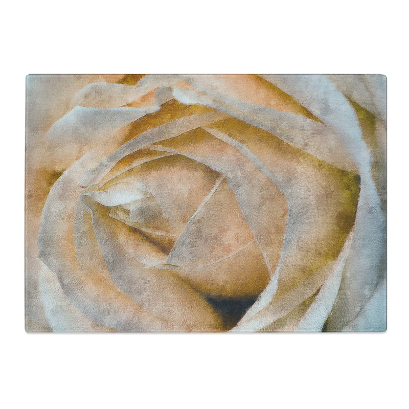 Tempered Glass a Rose Painting Chopping Board, 20 cm x 28.5 cm