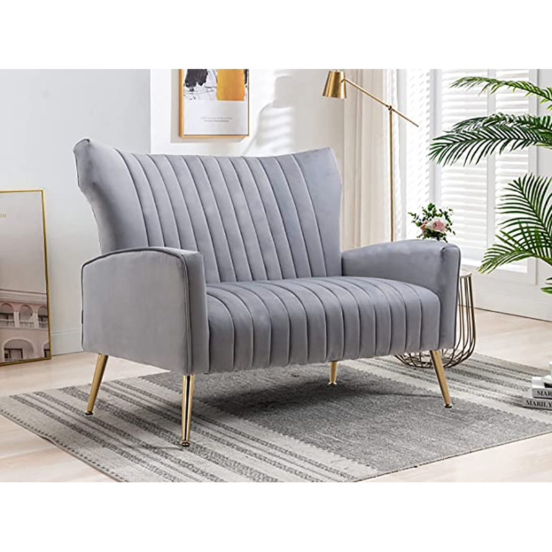 Launius Velvet Armchair, Gray Velvet