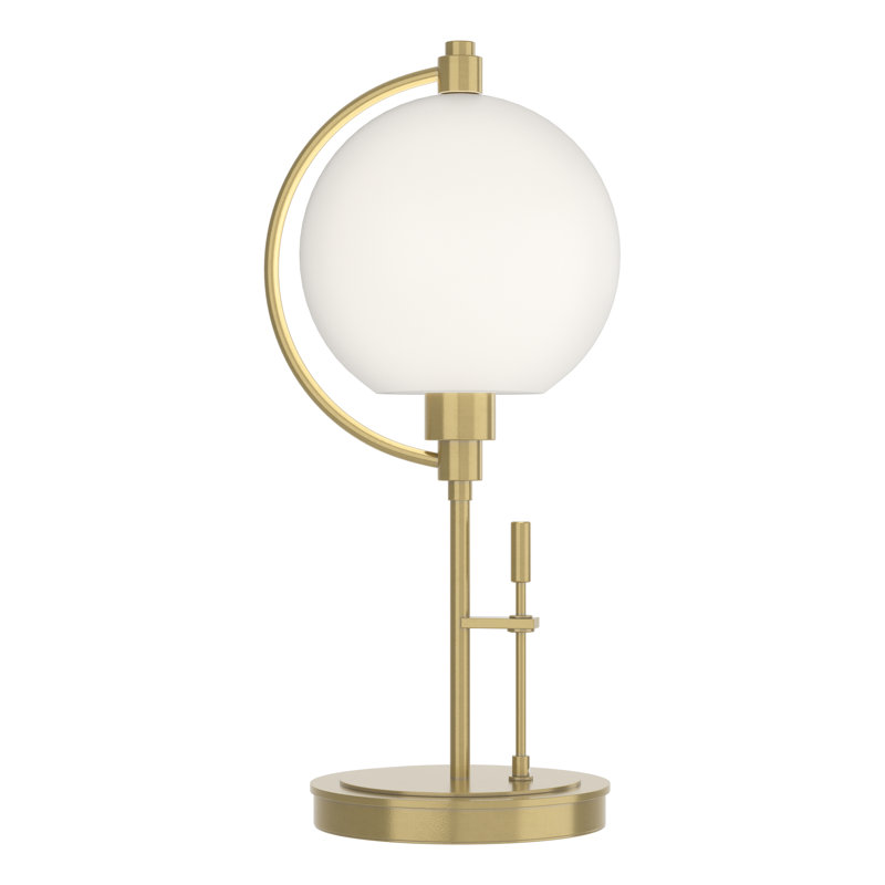 Pluto 19.3" Table Lamp, Opal, Modern Brass