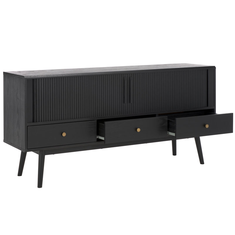 Meuble télé Brunella pour téléviseur de 60 po ou moins, Noir