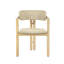 Ensemble de 2 chaises d'extérieur Seno, dossier incurvé, siège en résine tressée beige, bois naturel