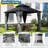 10 ft. W x 10 ft. D Outdoor Wood Gazebo, Hardtop Gazebo Permanent Cedar Wooden Gazebo with Galvanized Steel Double Roof-124799368