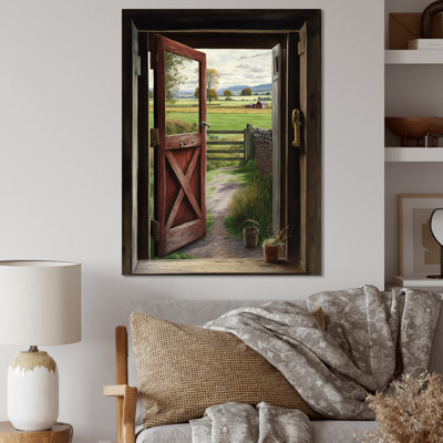 «View From A Cottage Country Door III - Farm Landscape», art mural