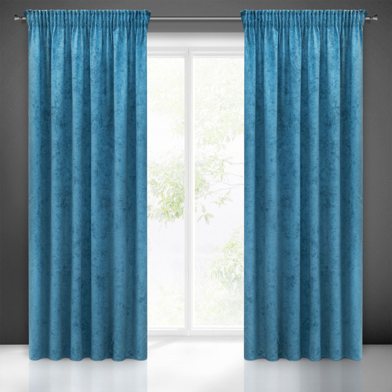 Gudella Curtains Single Panel, Turquoise