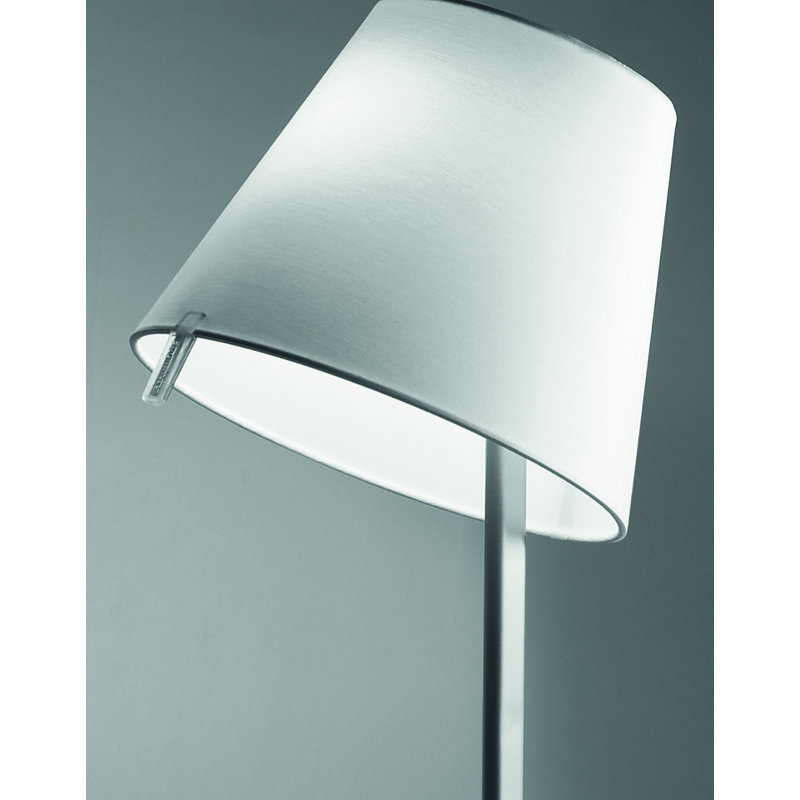 Adjustable Grey Satin Silk Floor Lamp with Aluminum Base