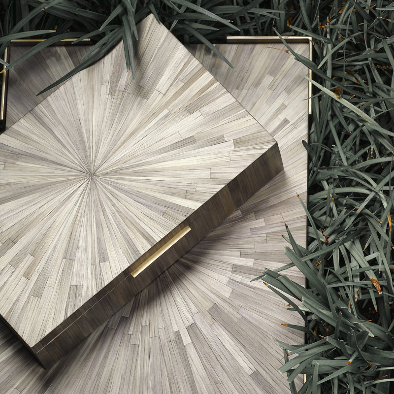 Palm Handmade Decorative Box, Gray
