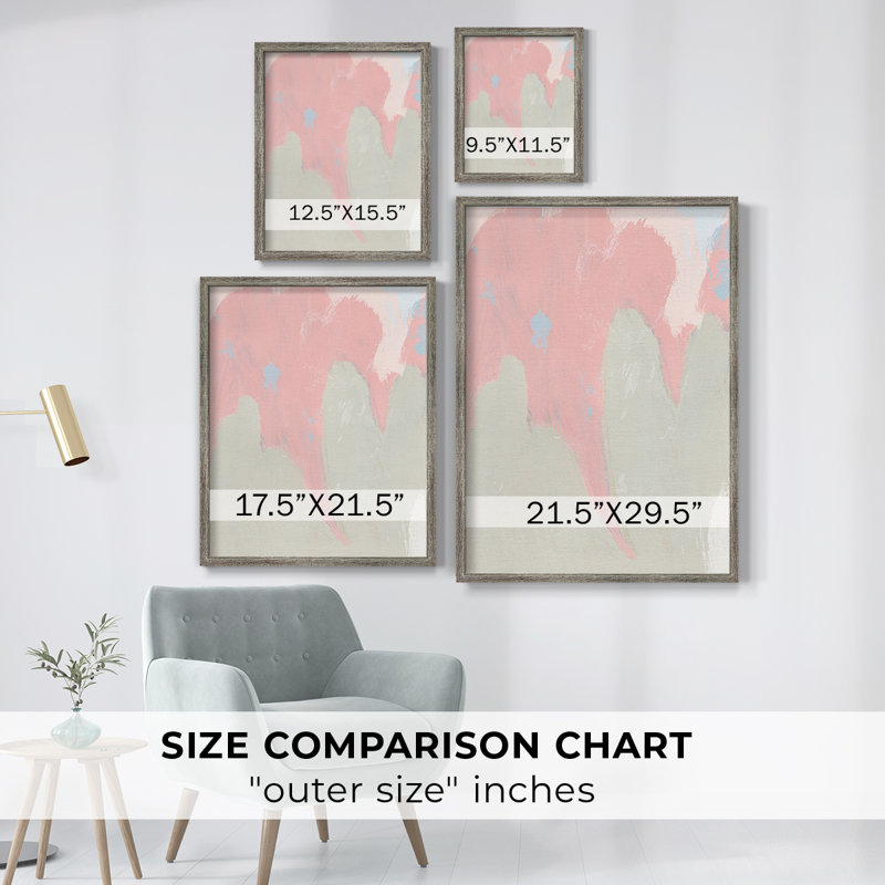 «Blush Abstract IV», reproduction encadrée - bois massif, H 11 po x l 9 po