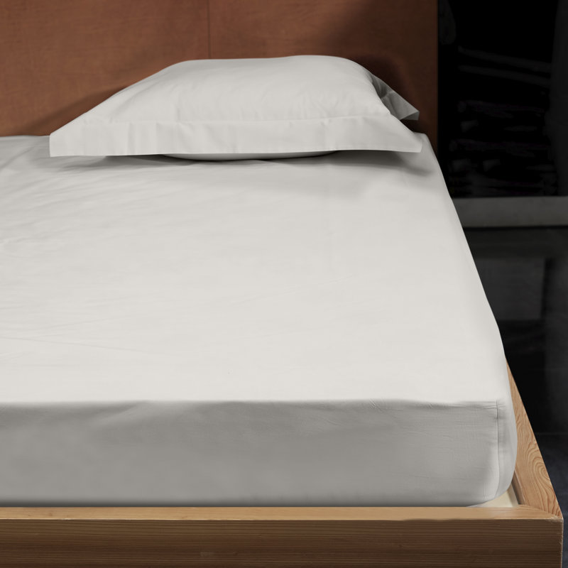 Nuvola Sateen Fitted Sheet, California King Fitted Sheet, Pearl