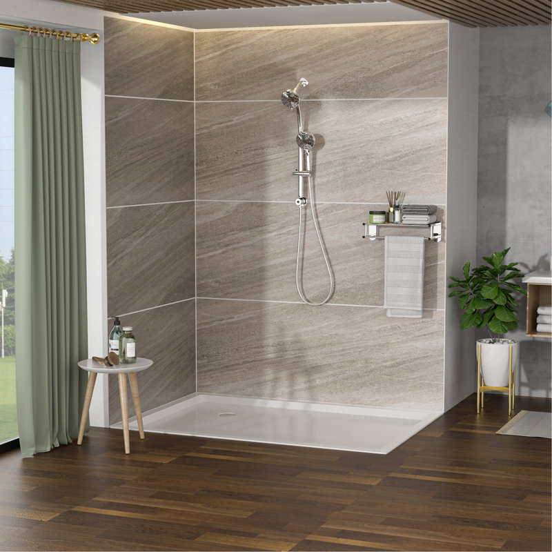 Dual Shower Head With 4.7" Head, 8 Hand Shower, , Gasket & Rain Showerhead Adjustable Angle, Chrome
