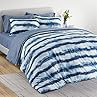 Ensemble de housse de couette en coton et chanvre Sleep Zone, Bleu, Housse de couette double et 2 taies décoratives