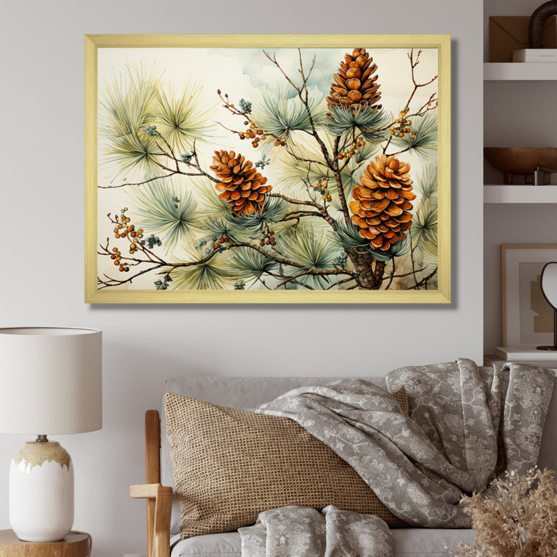 Pin, pin, beauté II - art mural pin, H 30 po x l 40 po x P 1,5 po, Cadre doré simple