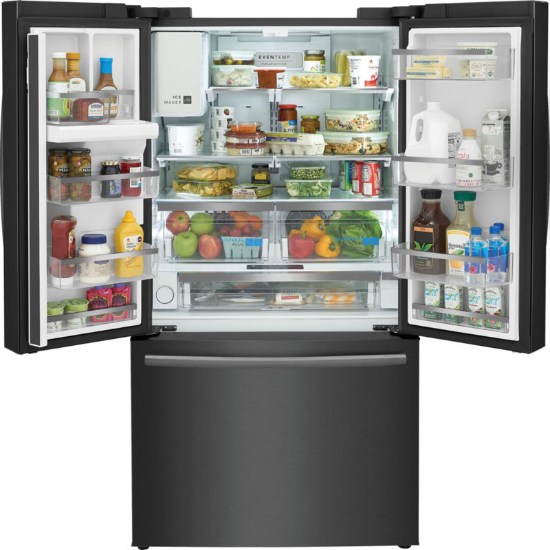 Frigidaire Gallery Pi. Réfrigérateur à profondeur de comptoir à porte française, Acier inoxydable noir