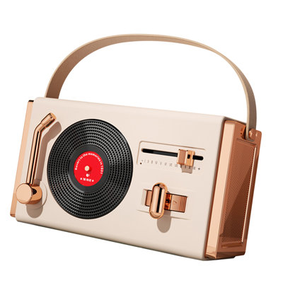 Outdoor Bluetooth Speaker Portable Decorative High Sound Quality USB Sticks Support Retro for Living Room Office Ivory White