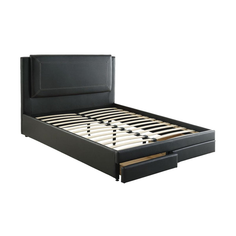 Lit plateforme tapissier Ashoka, Lit double