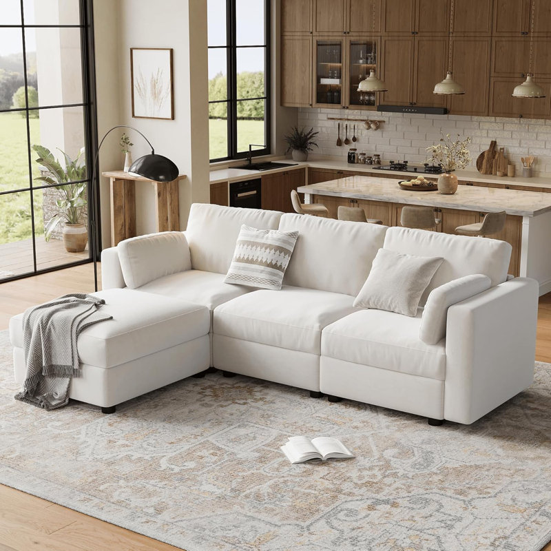 Canapé modulaire modulaire, canapé en forme de L, canapé modulaire convertible avec repose-pieds, canapé modulaire surdimensionné