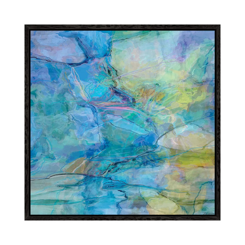 Random IV - Print, 93.98cm H x 93.98cm W x 3.81cm D, Black Floater Framed