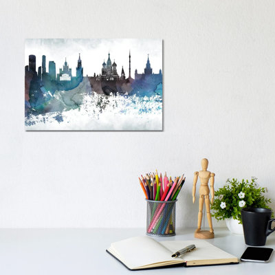 Moscow Bluish Skyline 1 Piece Wrapped Canvas Wall Art
